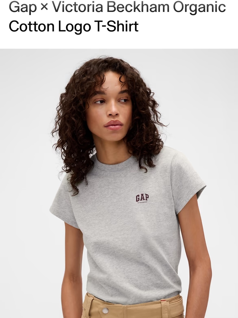 GAP X Victoria Beckham Light Gray Short Sleeve Logo Tee